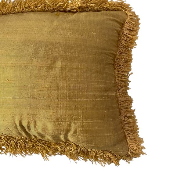 Newport Raw Silk Decorative Pillow with Fringe - Picture 7 of 10